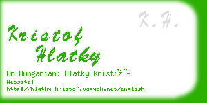 kristof hlatky business card